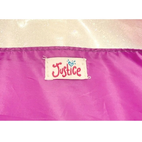 Justice Girls Bag Backpack Purple Blue Cat Cheetah Sparkly Furry Iridescent Cute - Picture 10 of 14